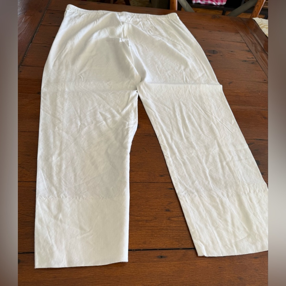 J Jill pull on linen stretch white pants size medium in very good condition